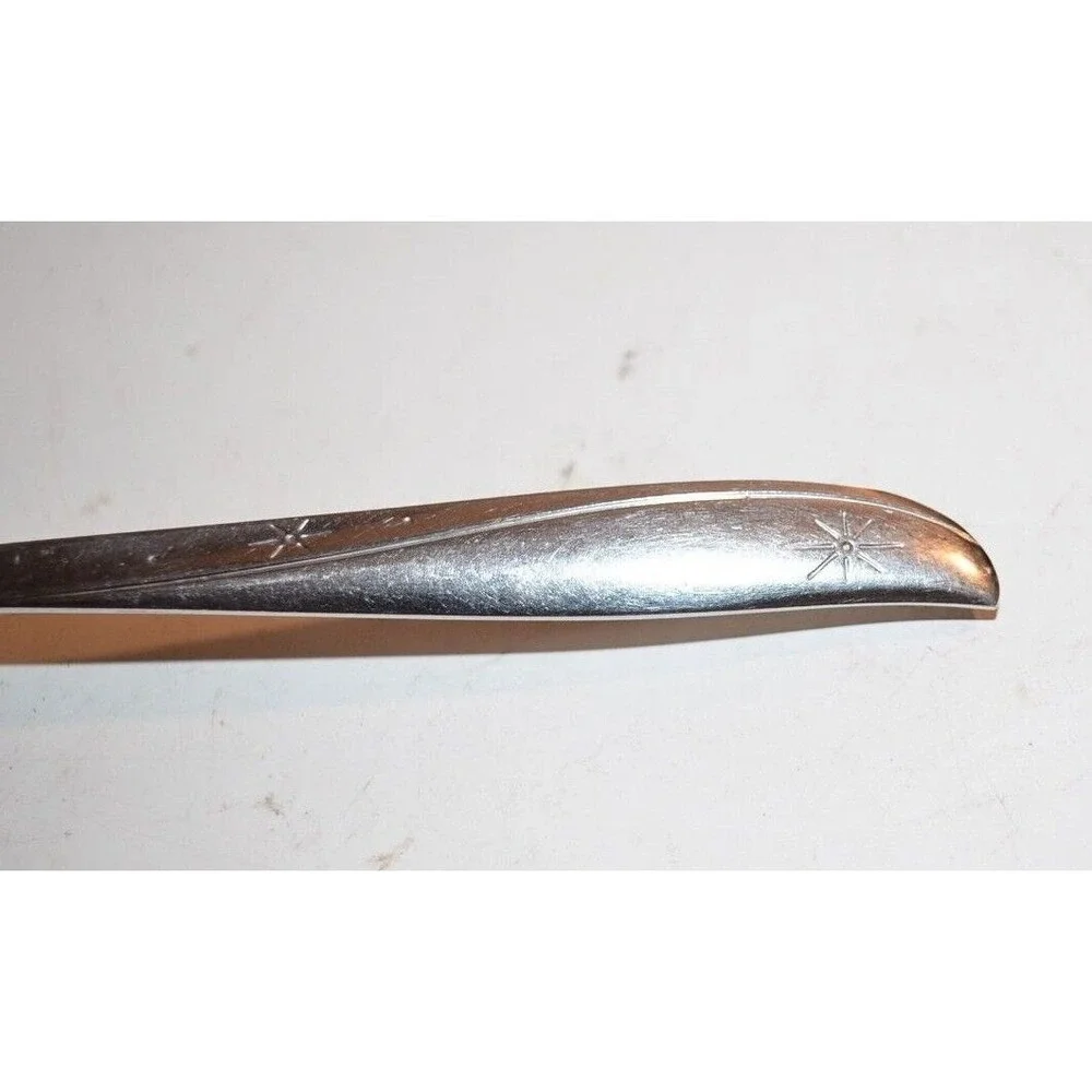 ONEIDA COMMUNITY TWIN STAR Stainless CASSEROLE SPOON Large Atomic MCM